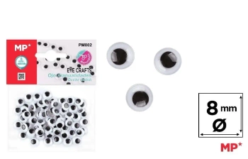 Oczy ruchome samoprzylepne 8mm - MP Main Paper