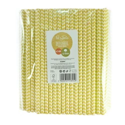 Słomki papierowe shake 8mm żółte 144szt - Arpex