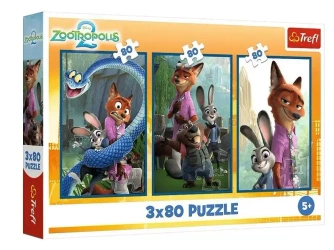 Puzzle 3x80 Zwierzakowe śledztwo TREFL