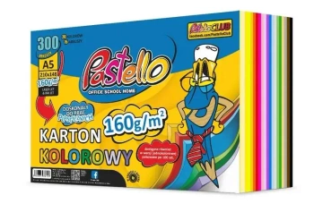 Karton kolorowy A5 160g 20 kolorów 300 arkuszy - Alfa Pastello