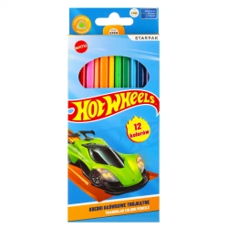Kredki ołówkowe 12 kolorów Hot Wheels - STARPAK