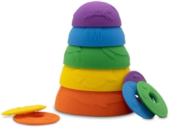 Kubeczki silikonowe z tonącymi dyskami 5szt tęcza - Jellystone