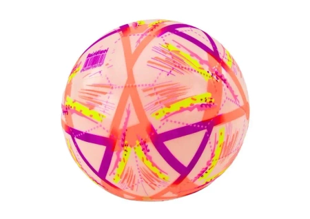 Piłka gumowa jaskrawa we wzorki pomarańczowa 24cm - Leantoys