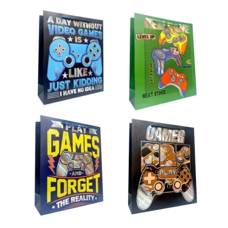 Torebka prezentowa dziecięca L Gamer mix - Ju-Piter