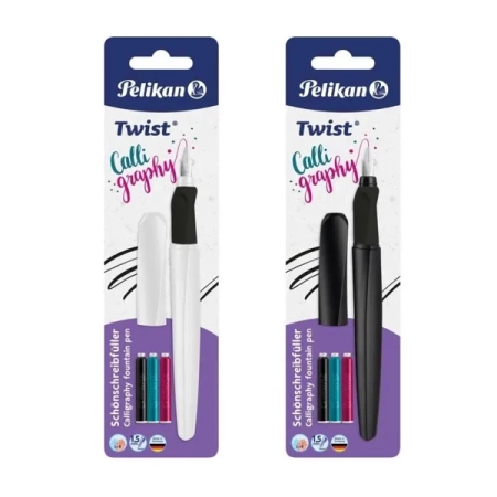 Pióro wieczne Twist do kaligrafii + 3 naboje mix - PELIKAN