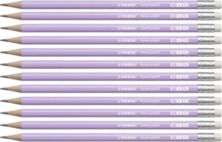 Ołówek Swano Pastel HB z gumką lilia (12szt) - Stabilo