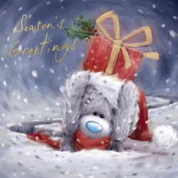 Kartka świąteczna - Miś z prezentem - Carte Blanche Greetings Ltd.