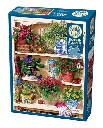 Puzzle 500 Regał z kwiatami 112263 - Cobble Hill