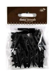 Klamerki drewniane czarne 30mm 25szt - Galeria Hobby
