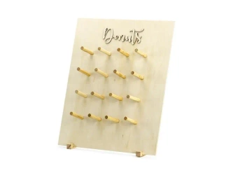Ściana na Donuty naturalne drewno 45x55cm - PartyDeco