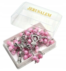 Różaniec jerozolimski róż w pudełku - Art Sacrum