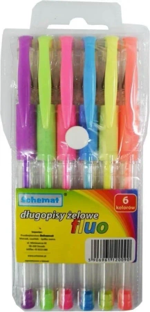 Długopisy żelowe fluorescencyjne 6 kolorów - Schemat