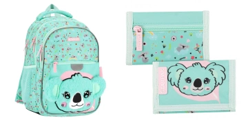 Pakiet Koala pluszowy: plecak / piórnik saszetka / GRATIS portfel