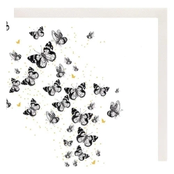 Karnet złocony kwadrat CL3803_BL Motyle - Clear Creations