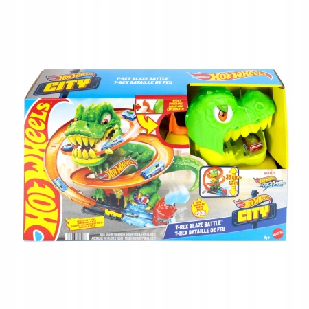 Hot Wheels City Zakręcony tor Remiza T-Rexa JBM73 MATTEL
