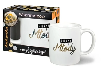 Kubek Premium Piekny i młody - Kukartka