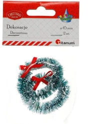 Wianek plastikowy 45mm zielony z kokardką 2szt. - Titanum