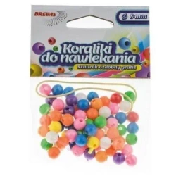 Koraliki do nawlekania multikolor+ sznurek 8mm 16g - Brewis