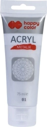 Farba akrylowa 75ml srebrna HAPPY COLOR - GDD