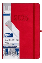 Kalendarz 2026 A5 tygodniowy Jazz czerwony - praca zbiorowa