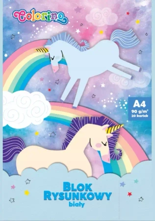 COLORINO BLOK RYSUNKOWY A4/20K BIAŁY UNICORN 14544