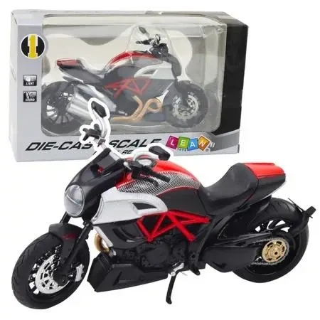 Motocykl metalowy ze światłem i dźwiękim 1:12 - Leantoys