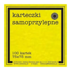 Karteczki samoprzylepne Fluo 75x75mm 100K żółte - Ziemia Obiecana