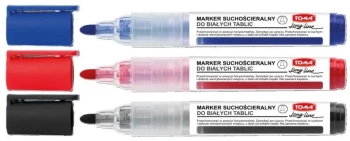 Marker suchościeralny LongLine + ścieracz (3szt) - TOMA