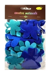 Kwiatki z filcu tonacja niebieska 60szt - Galeria Hobby