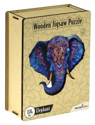 Puzzle 174 drewniane Słoń - Recent Toys