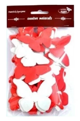 Motyle czerwono-białe 52szt - Galeria Hobby