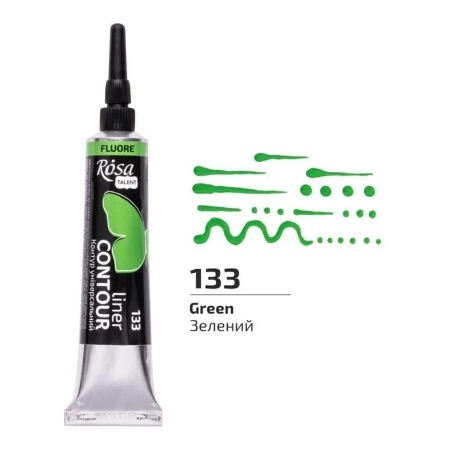 Farba aktylowa kontur universal fluor green 20ml - Rosa