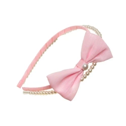 Zestaw dwóch opasek - kokardka i perełki - Coralico