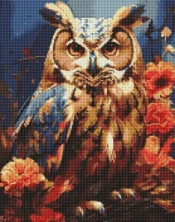 Diamentowa mozaika - Leśna sowa 40x50cm - Ideyka