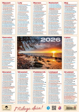 Kalendarz 2026 listkowy - Pan Kalendarzyk