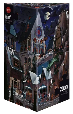 Puzzle 2000 elementów. Zamek z horroru + plakat