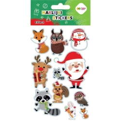 Naklejki Xmas animals 10x20cm HAPPY COLOR - GDD