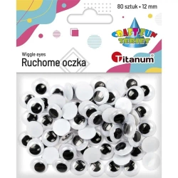 Oczy bez kleju i rzęs 18mm 80szt - Titanum