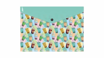 Teczka koperta A4 pp z nadrukiem bubble tea - BIURFOL