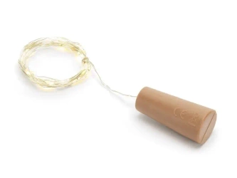 Lampki led z korkiem do butelki ciepły biały 197cm - PartyDeco
