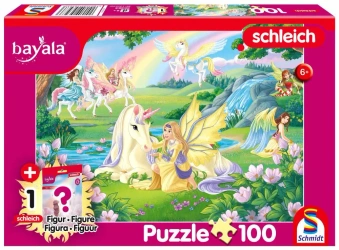 Puzzle 100 Magiczne jednorożce + figurka G3 - Schmidt