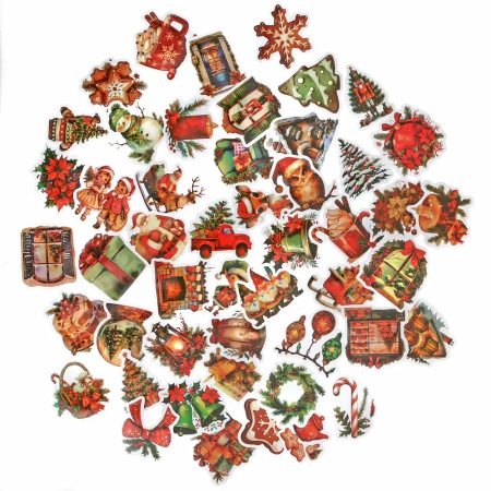 Naklejki winylowe Boże Narodzenie 4-6cm 50szt - Dalprint dpCraft