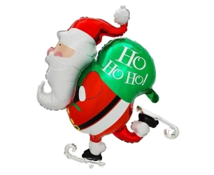 Balon foliowy Mikołaj na łyżwach 64x50cm - Godan