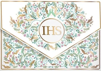 Karnet koperta A5 Komunia. Pattern IHS - Henry