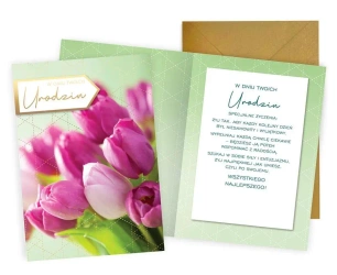 Karnet. W dniu Twoich urodzin (kwiaty) PR-478 - Passion Cards