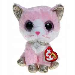 Beanie Boos Fiona. Różowy kot, 15 cm