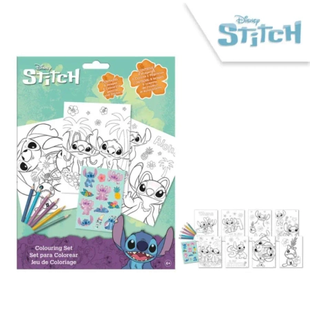 Zestaw do kolorowania - 6 kredek + naklejki | Lilo & Stitch - Kids Euroswan zabawki licencja