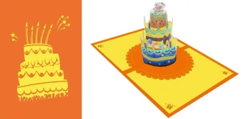 Karnet 12x18 cm + koperta POP-UP Tort - DaVinci