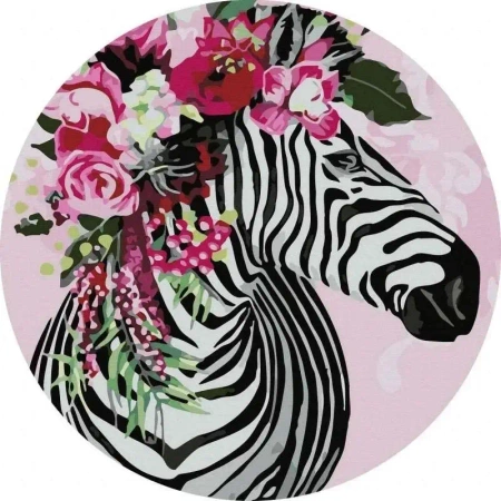 Malowanie po numerach okrągłe - Fantastyczna zebra - Twoje Hobby