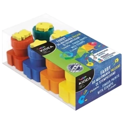 Farby do malowania palcami ze stemplami 8szt KIDEA - DERFORM